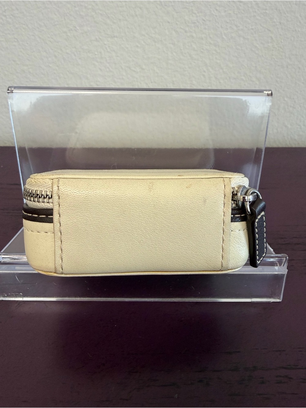 COACH Cream Leather Small Zip-Around Pill Case - Picture 4 of 5